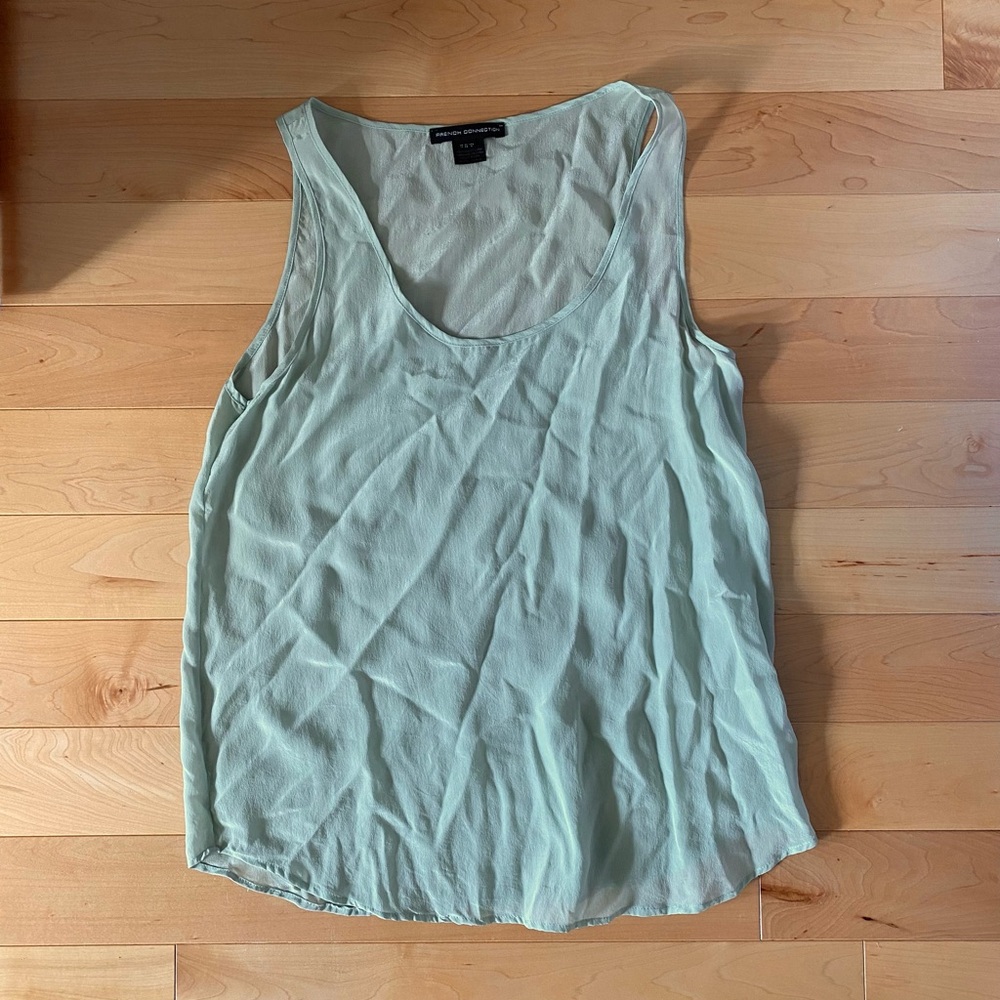 French Connection mint green silk tank